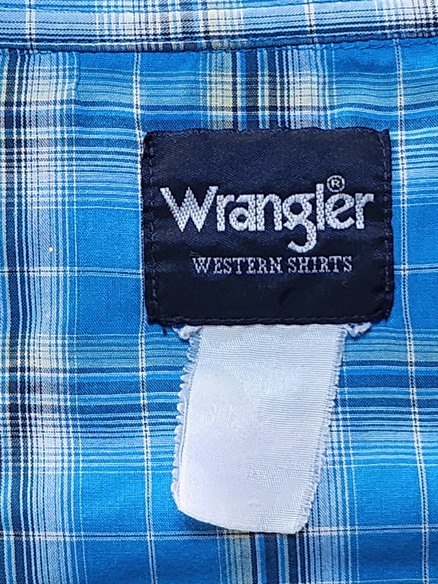 Wrangler Blue Plaid Light Weight Pearl Snap Shirt