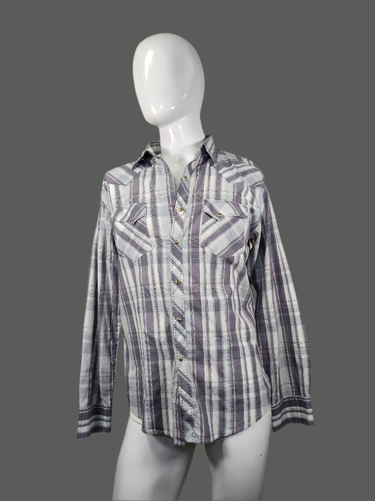 Wrangler Top Stitch Detail Pearl Snap Shirt
