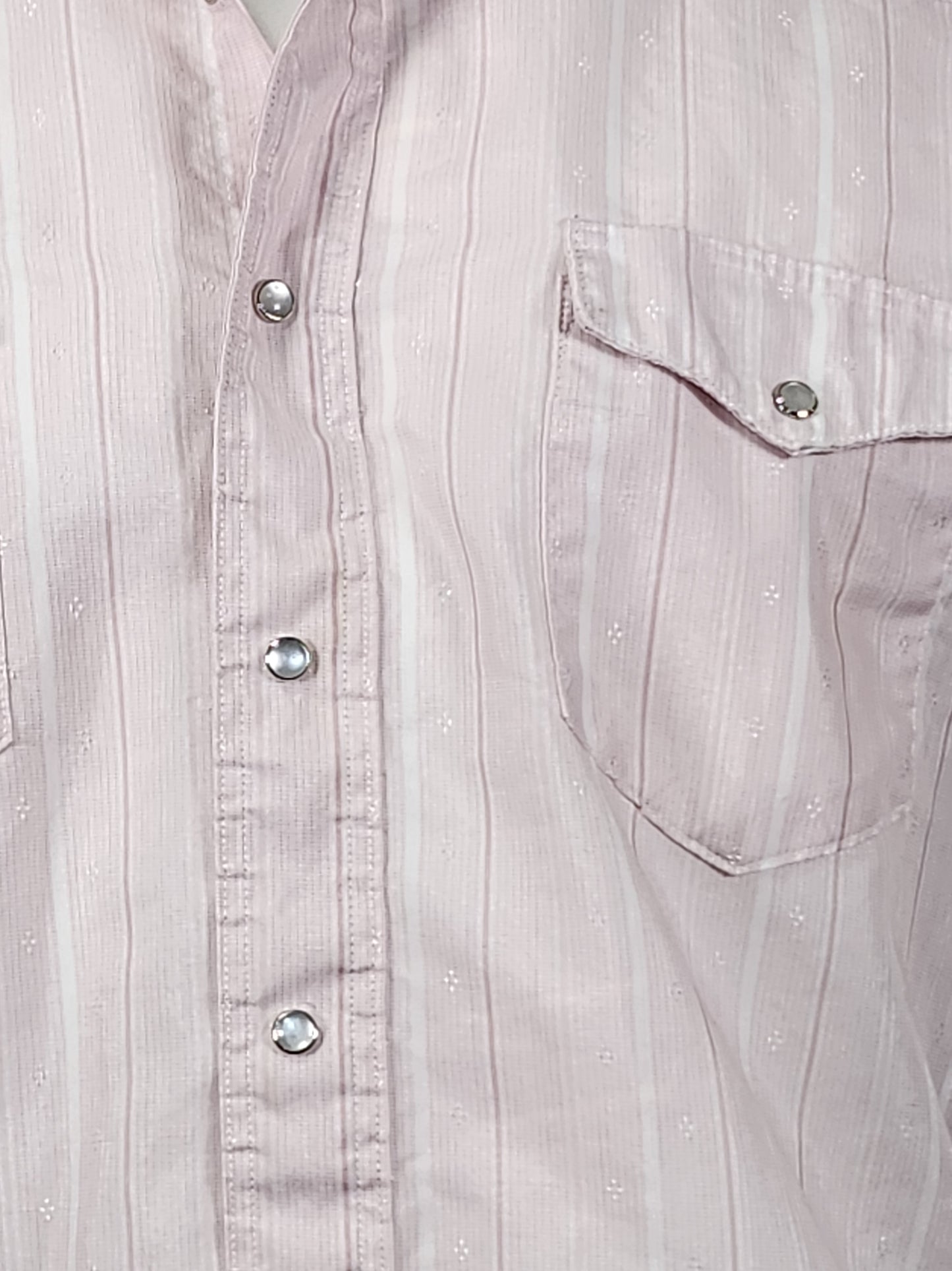 Rare Vintage Wrangler Light Pink Jacquard Pearl Snap Shirt