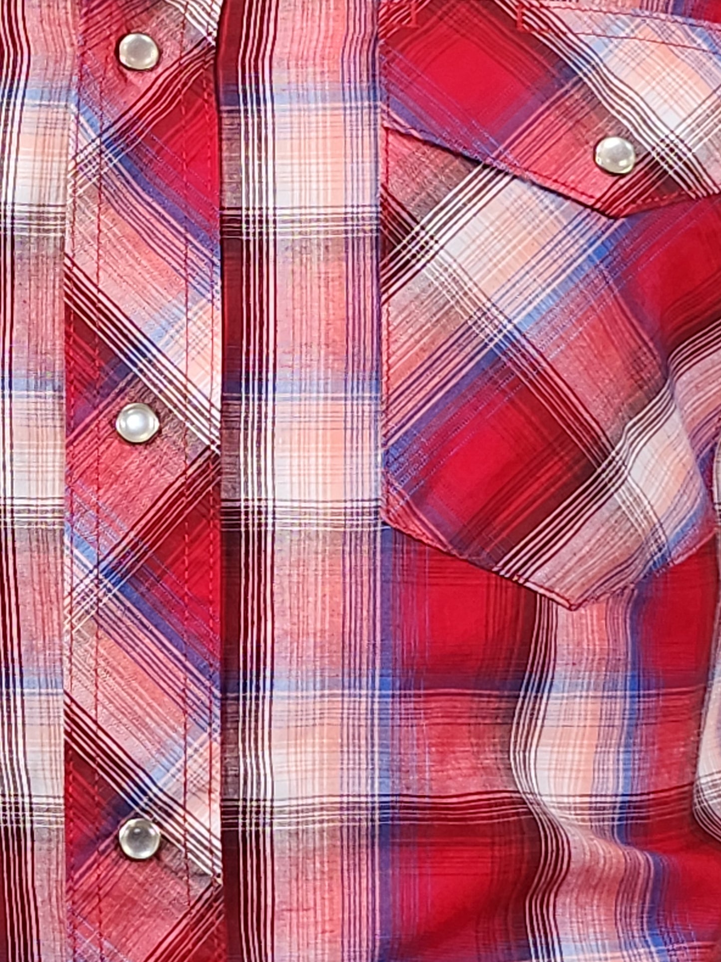 Wrangler Red Plaid Pearl Snap Shirt