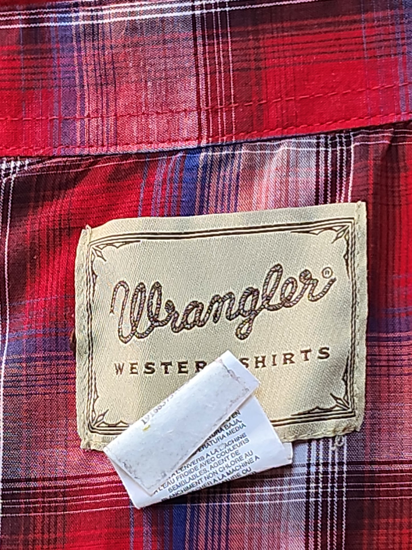 Wrangler Red Plaid Pearl Snap Shirt