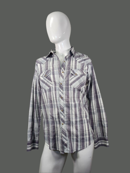 Wrangler Top Stitch Detail Pearl Snap Shirt